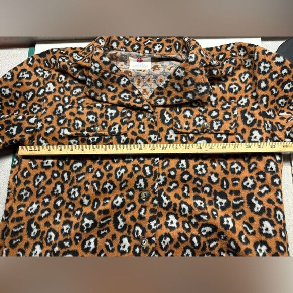 Simply Southern Leopard Print Fleece Shacket Relaxed Fit, Women's Size L - Picture 13 of 15
